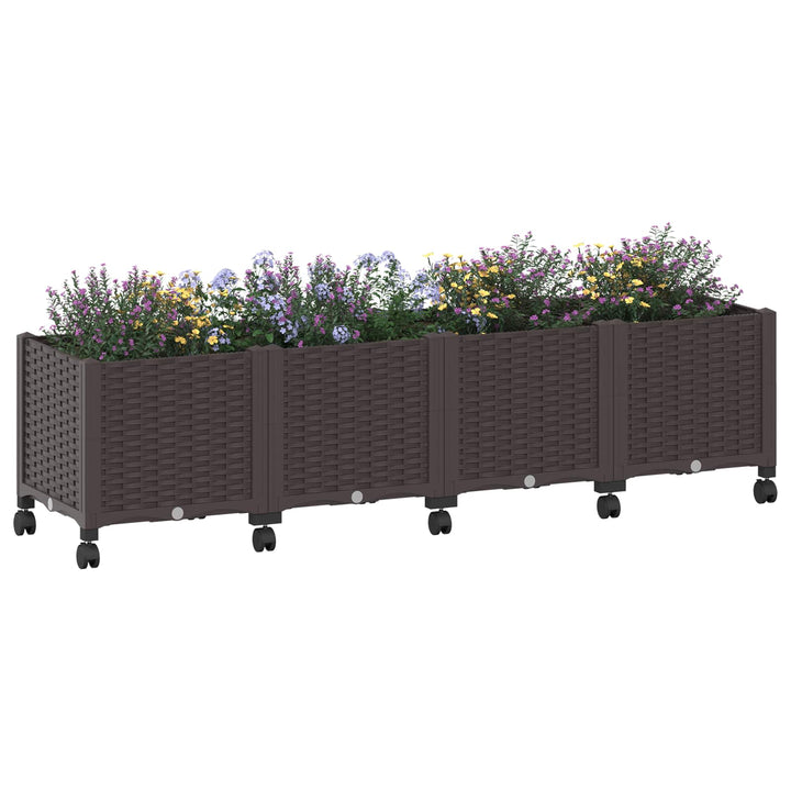 Havekrukke med hjul Brun 160 x 40 x 44 cm PP