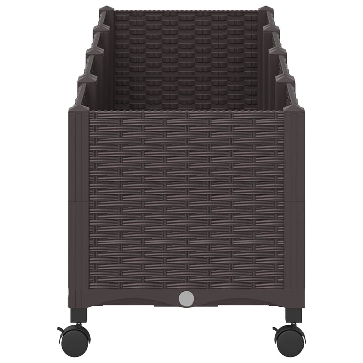 Havekrukke med hjul Brun 160 x 40 x 44 cm PP