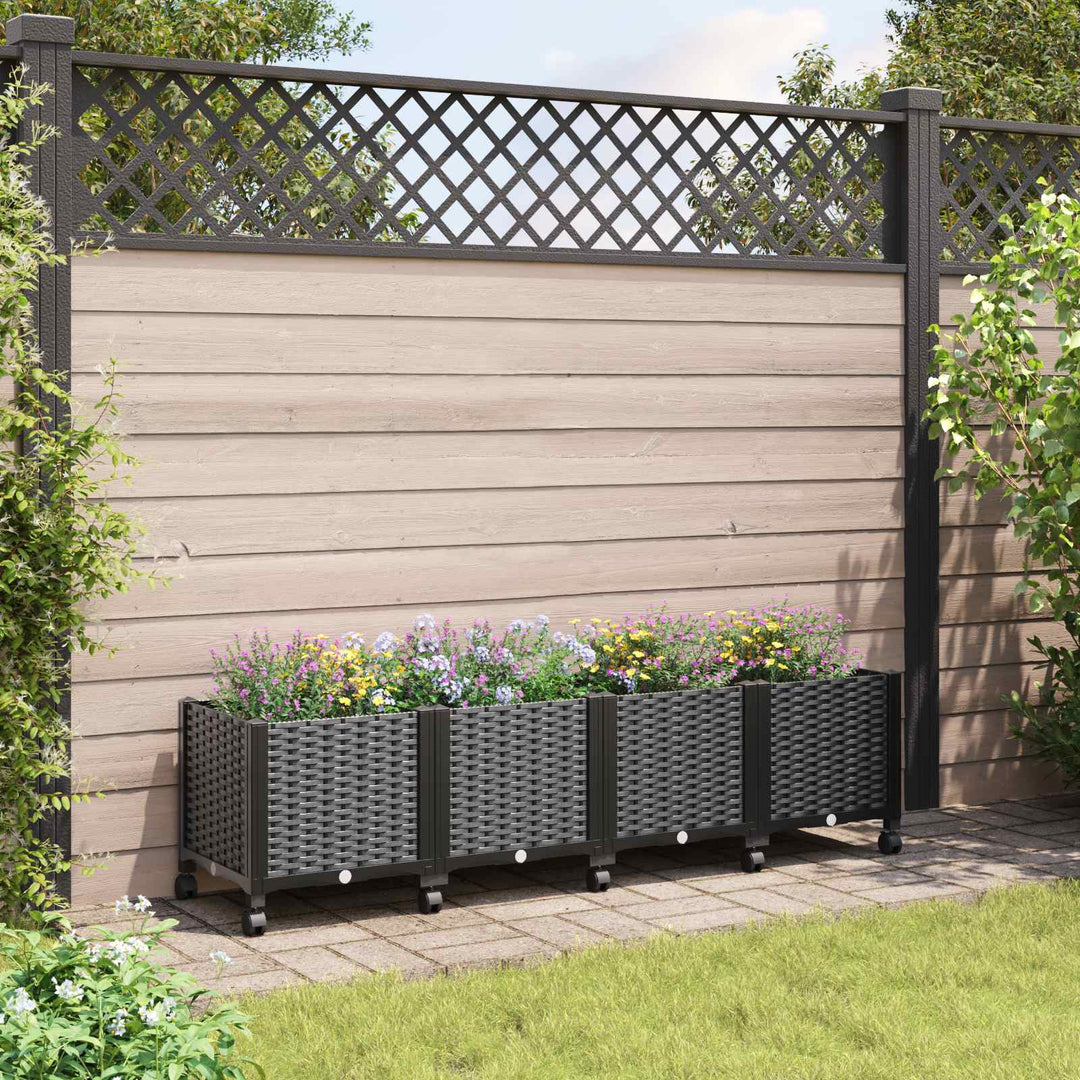 Havekrukke med hjul Sort 160 x 40 x 44 cm PP