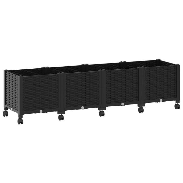 Havekrukke med hjul Sort 160 x 40 x 44 cm PP