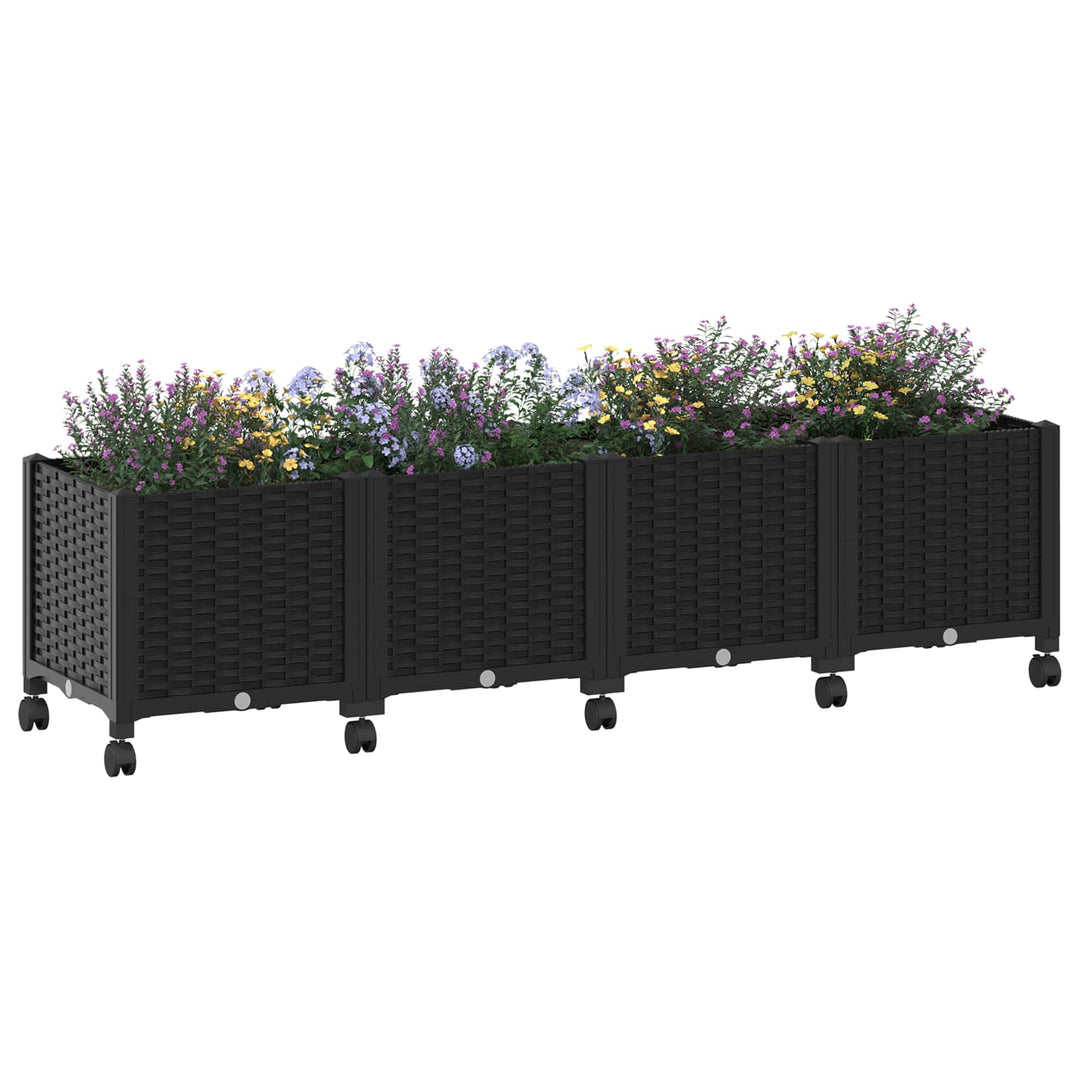 Havekrukke med hjul Sort 160 x 40 x 44 cm PP