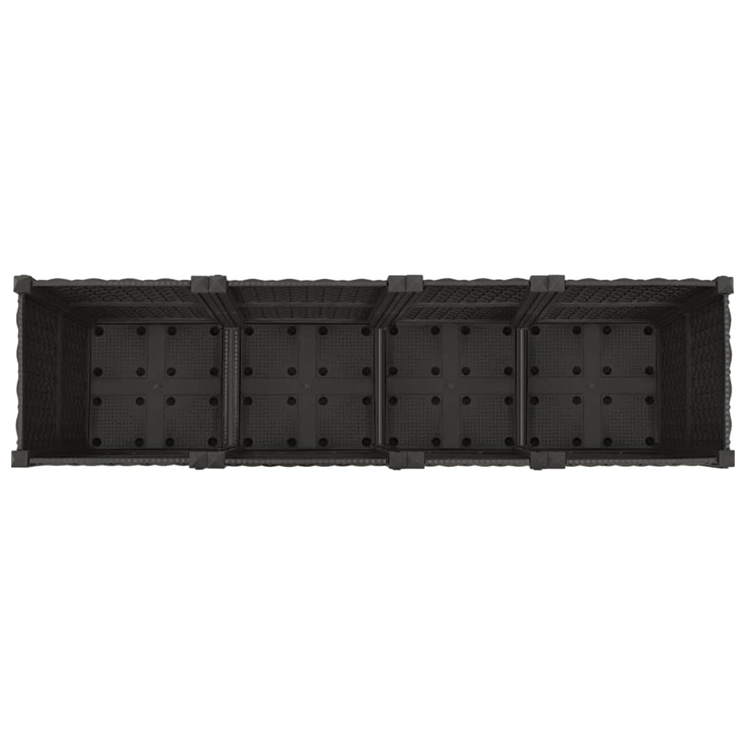 Havekrukke med hjul Sort 160 x 40 x 44 cm PP