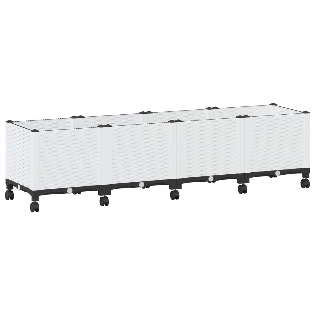 Havekrukke med hjul Hvid 160 x 40 x 48 cm PP