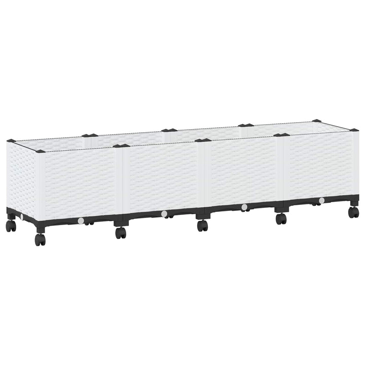 Havekrukke med hjul Hvid 160 x 40 x 48 cm PP