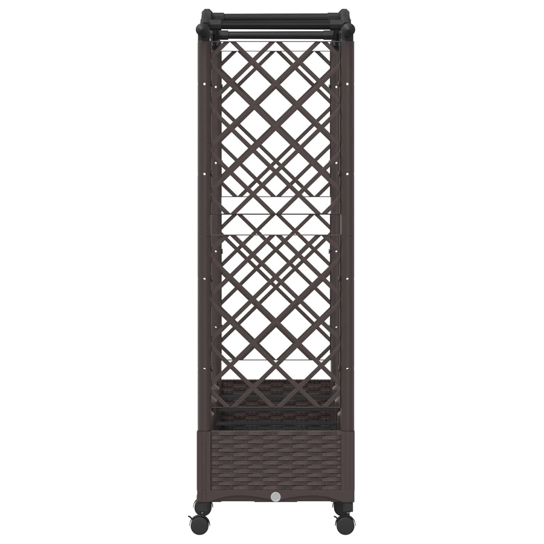 Hævet Bed med Trellis og Tag Brun 207 x 40 x 129 cm PP