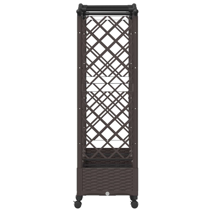 Hævet Bed med Trellis og Tag Brun 207 x 40 x 129 cm PP
