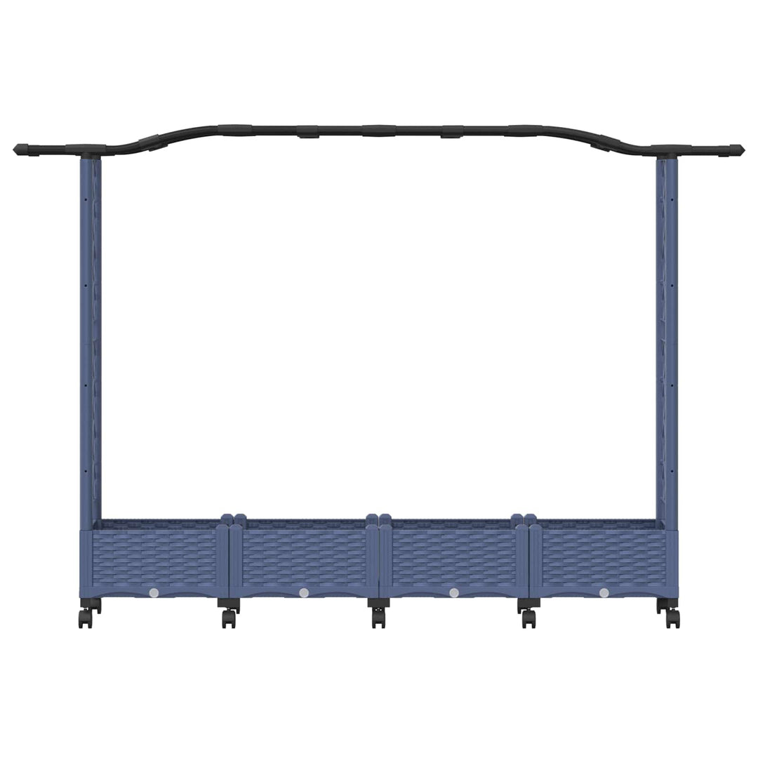 Hævet Bed med Trellis og Tag Grå 207 x 40 x 129 cm PP