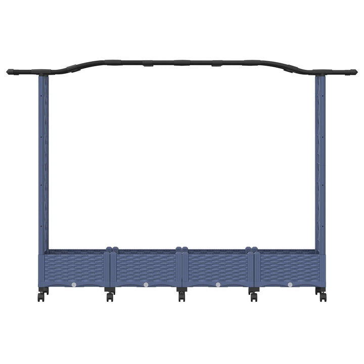Hævet Bed med Trellis og Tag Grå 207 x 40 x 129 cm PP