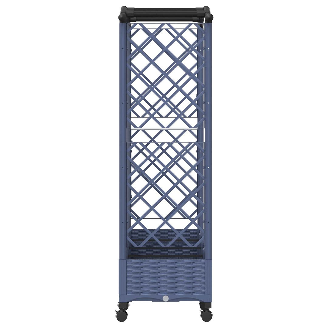 Hævet Bed med Trellis og Tag Grå 203,5 x 40 x 129 cm PP