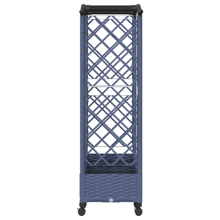 Hævet Bed med Trellis og Tag Grå 203,5 x 40 x 129 cm PP