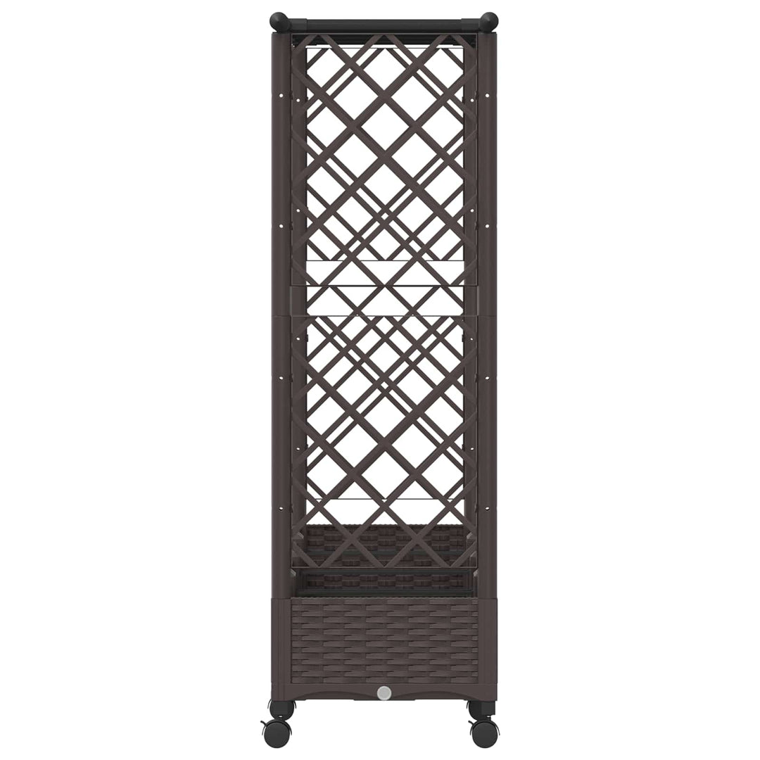 Hævet Bed med Trellis og Tag Brun 203 x 40 x 127 cm PP