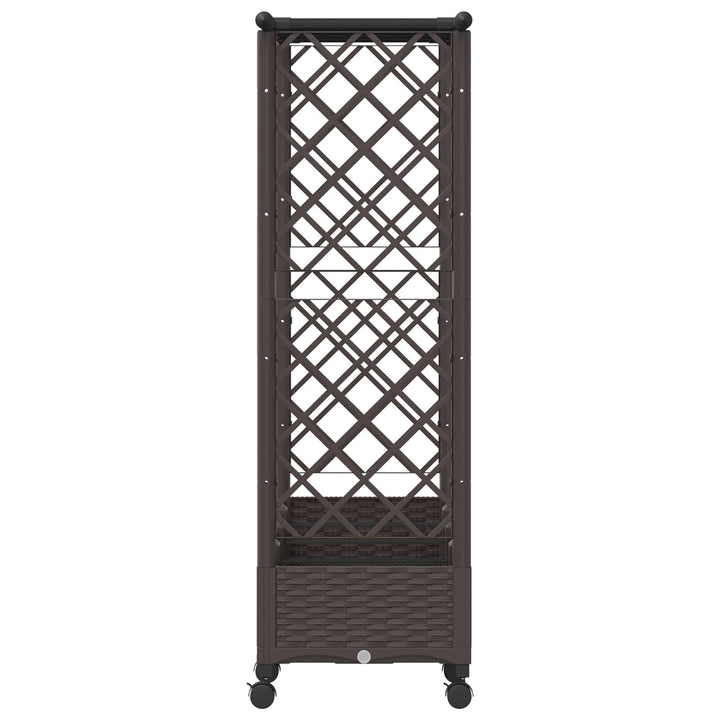 Hævet Bed med Trellis og Tag Brun 203 x 40 x 127 cm PP