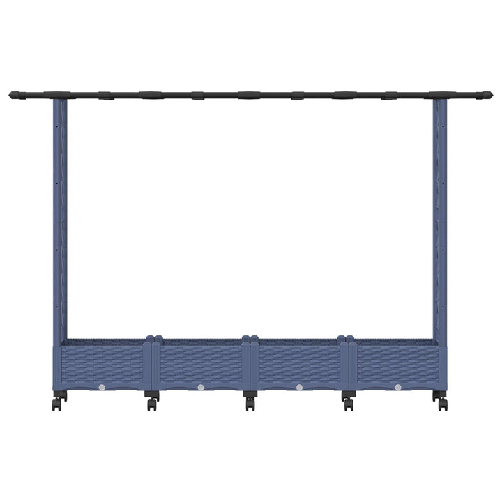 Hævet Bed med Trellis og Tag Grå 203 x 40 x 127 cm PP