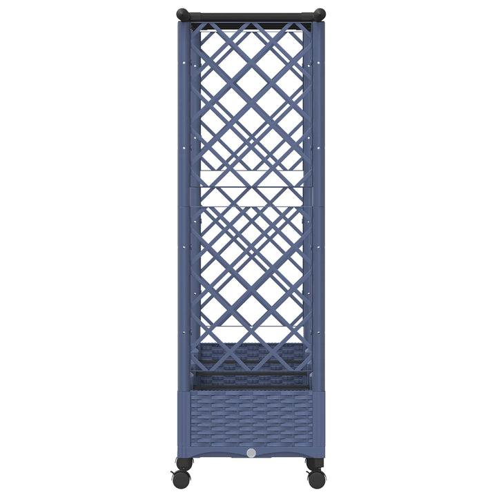 Hævet Bed med Trellis og Tag Grå 203 x 40 x 127 cm PP