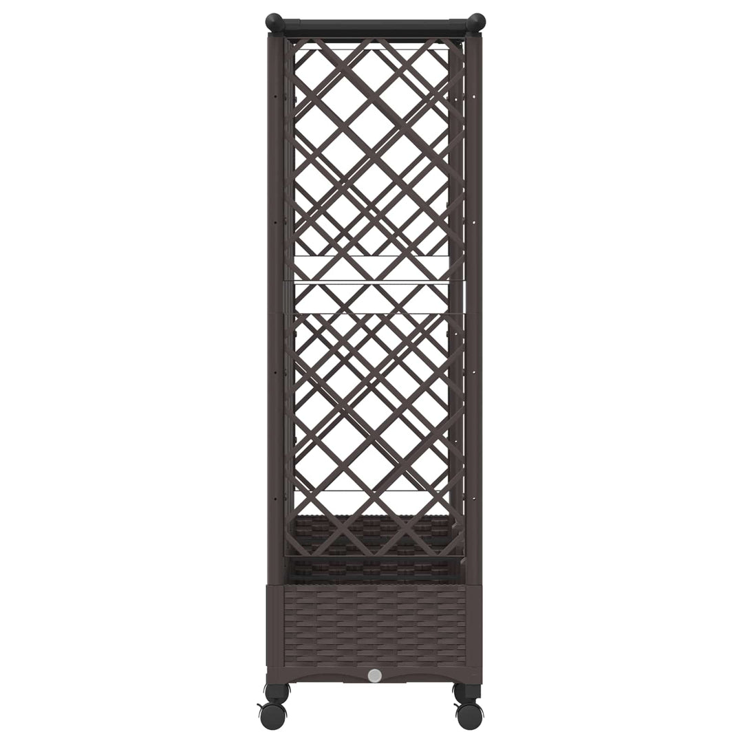 Hævet Bed med Trellis og Tag Brun 202,5 x 40 x 127 cm PP