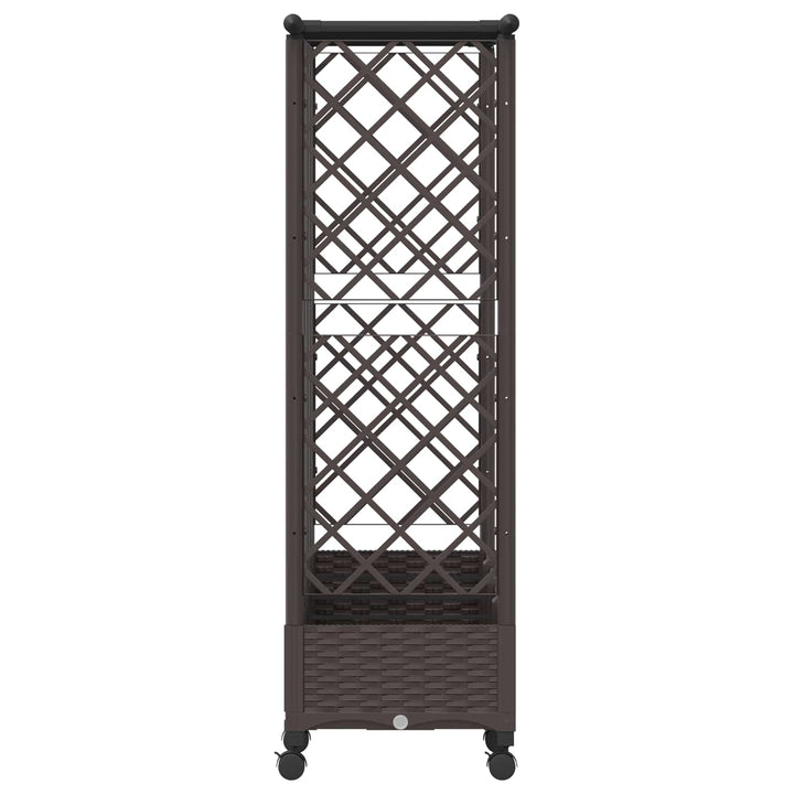 Hævet Bed med Trellis og Tag Brun 202,5 x 40 x 127 cm PP