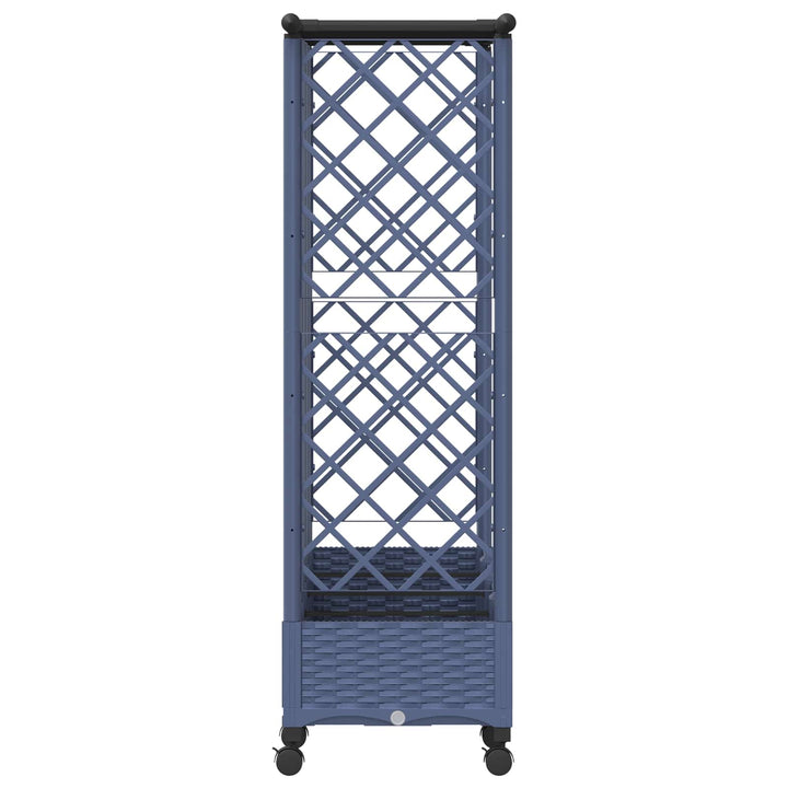 Hævet Bed med Trellis og Tag Grå 202,5 x 40 x 127 cm PP