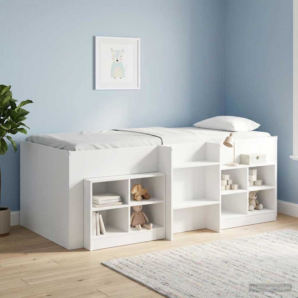 Børns høje sengestel 2 pcs Hvid 80 x 200 cm Konstrueret træ
