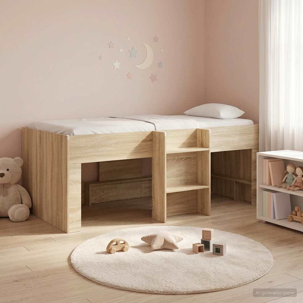 Børns høje sengestel 2 pcs Sonoma-eg 203 x 101,1 x 68,5 cm