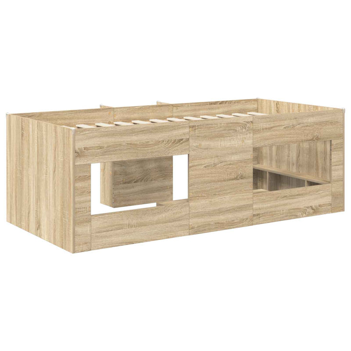 Børns høje sengestel Sonoma-eg 203 x 101,1 x 68,5 cm