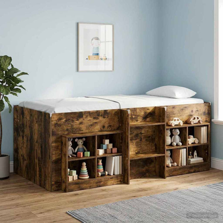 Børns høje sengestel 2 pcs Røget eg 203 x 101,1 x 68,5 cm