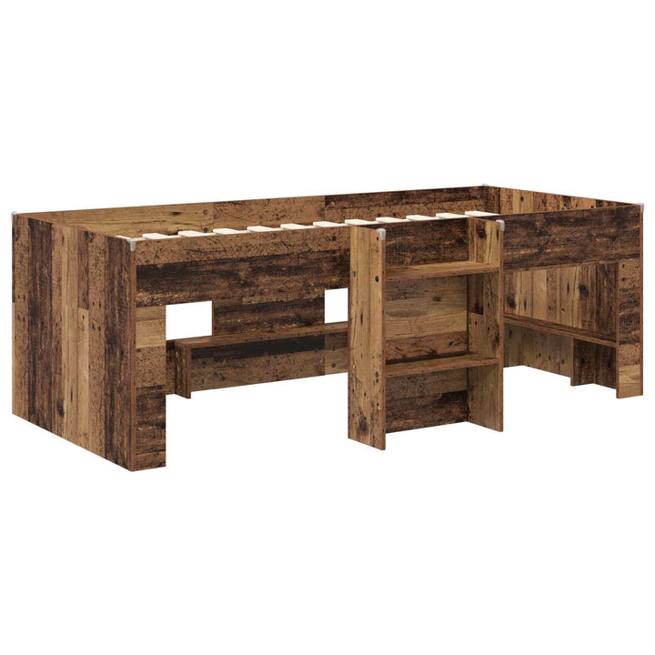 Børns høje sengestel 2 pcs Gammelt træ 203 x 101,1 x 68,5 cm
