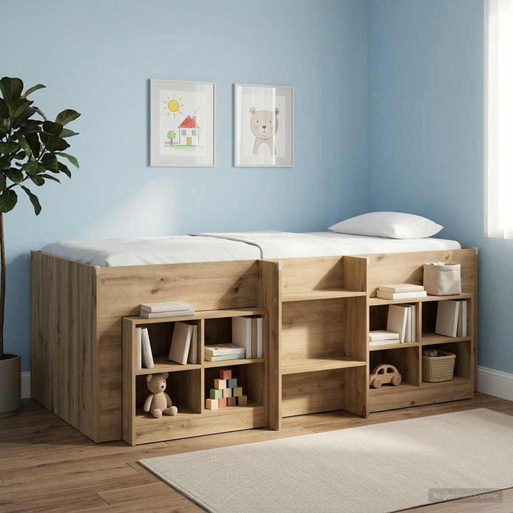 Børns høje sengestel 2 pcs Artisan-eg 203 x 101,1 x 68,5 cm