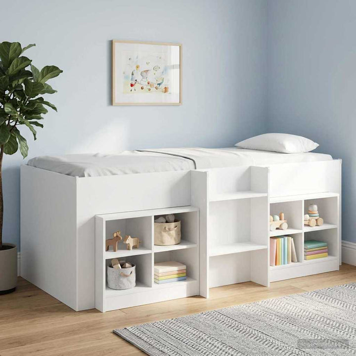 Børns høje sengestel 2 pcs Hvid 90 x 200 cm Konstrueret træ