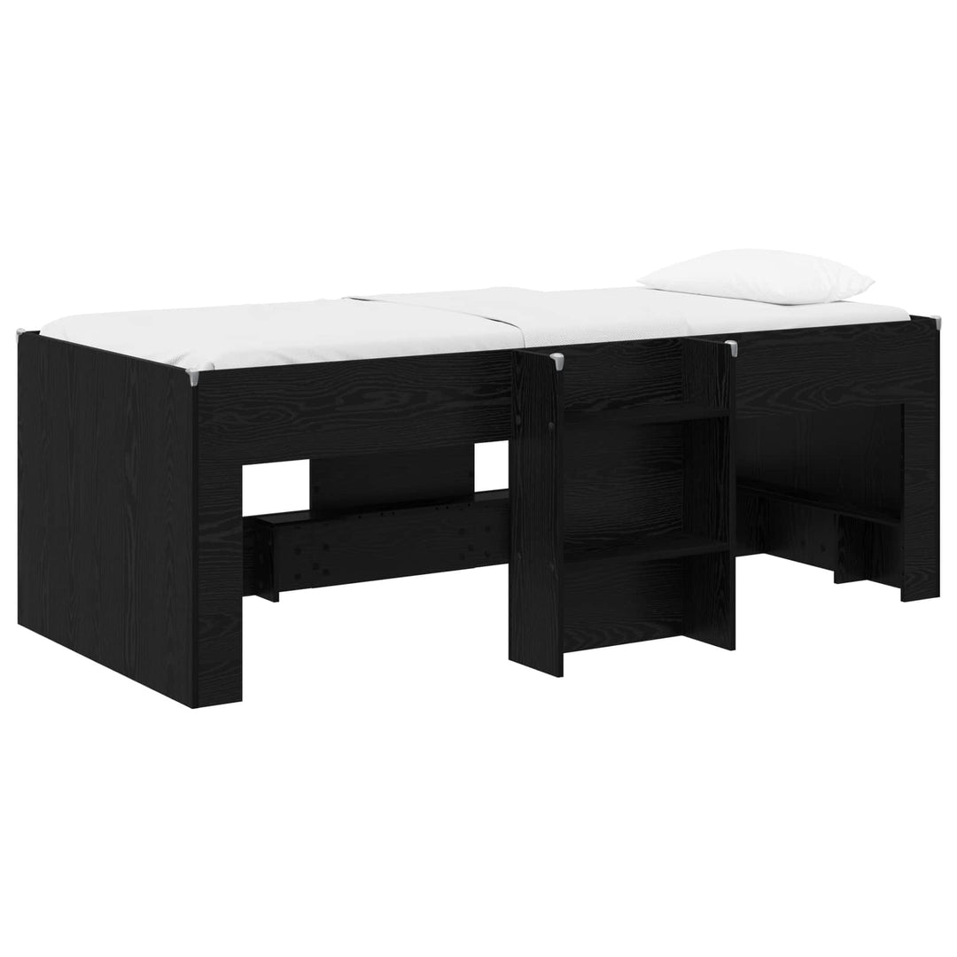 Børns høje sengestel 2 pcs Sort eg 90 x 200 cm Konstrueret træ