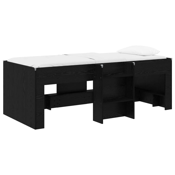 Børns høje sengestel 2 pcs Sort eg 90 x 200 cm Konstrueret træ