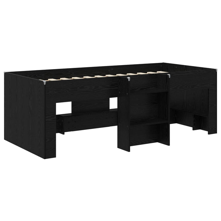 Børns høje sengestel 2 pcs Sort eg 90 x 200 cm Konstrueret træ