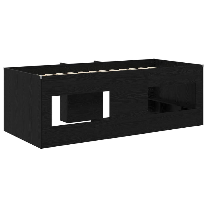 Børns høje sengestel 2 pcs Sort eg 90 x 200 cm Konstrueret træ