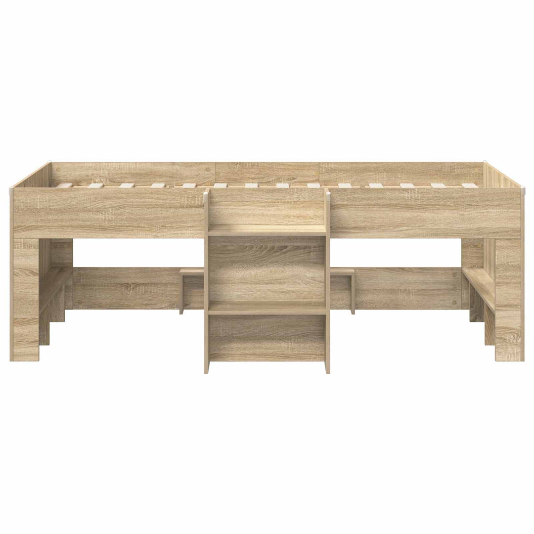 Børns høje sengestel Sonoma-eg 90 x 200 cm Konstrueret træ
