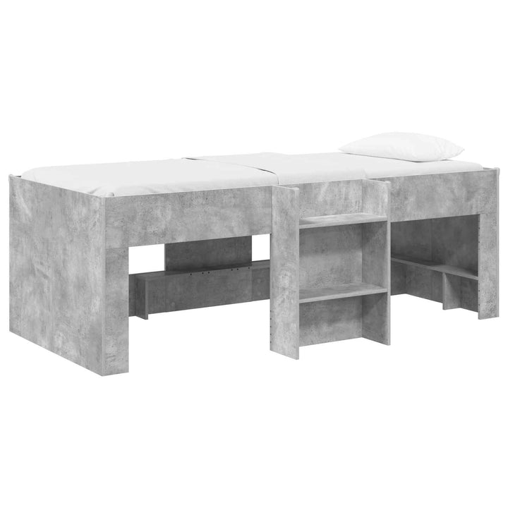 Børns høje sengestel 2 pcs Betongrå 90 x 200 cm Konstrueret træ