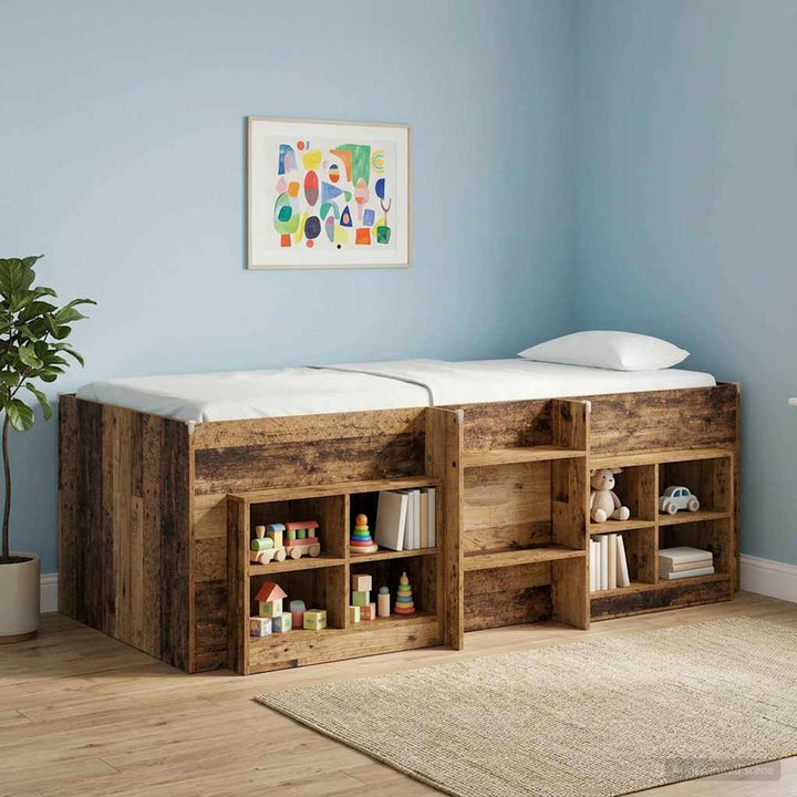 Børns høje sengestel 2 pcs Gammelt træ 90 x 200 cm