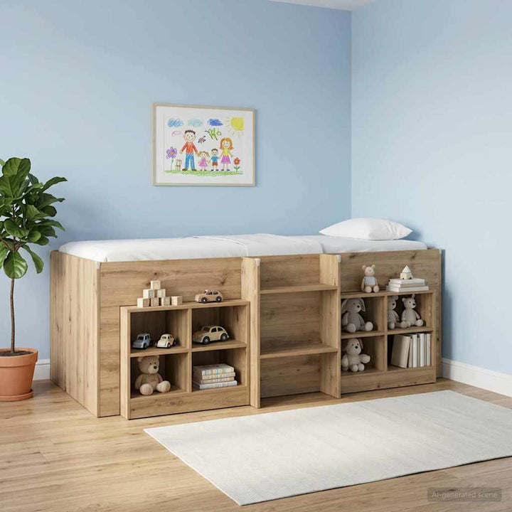 Børns høje sengestel 2 pcs Artisan-eg 90 x 200 cm