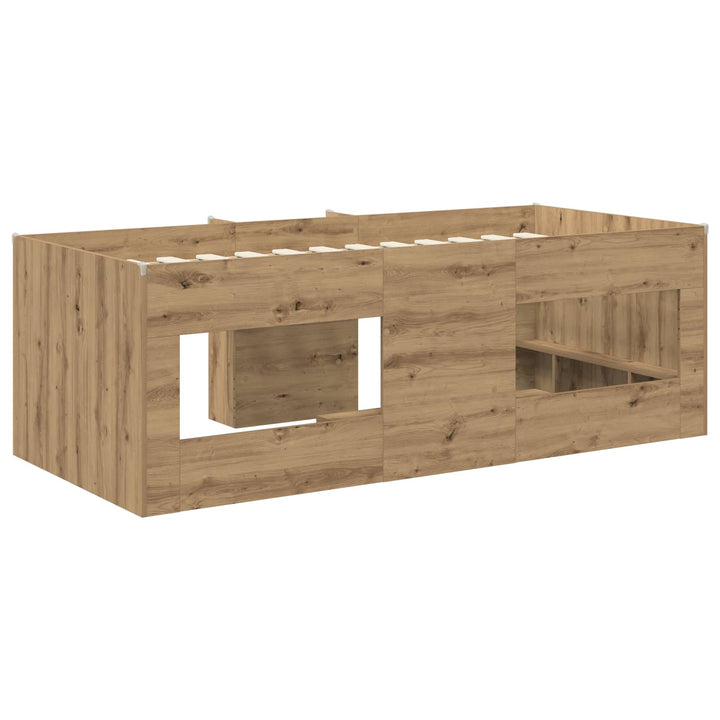 Børns høje sengestel 2 pcs Artisan-eg 90 x 200 cm