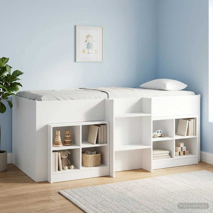 Børns høje sengestel 2 pcs Hvid 98,5 x 200 cm Konstrueret træ