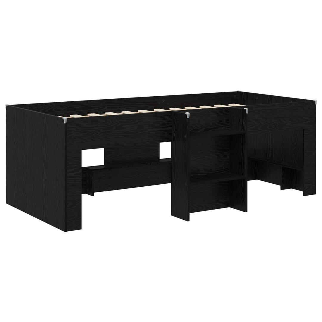 Børns høje sengestel 2 pcs Sort eg 98,5 x 200 cm