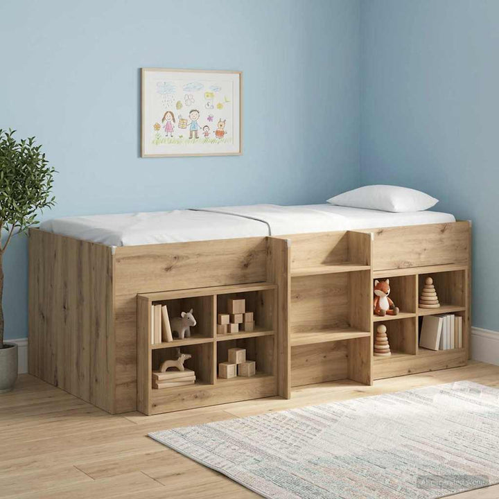 Børns høje sengestel 2 pcs Artisan-eg 98,5 x 200 cm