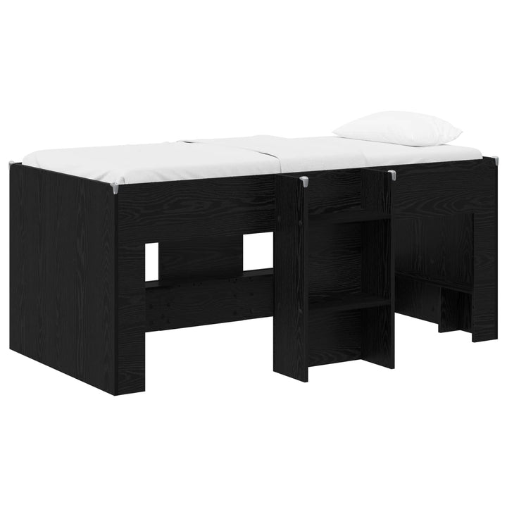 Børns høje sengestel 2 pcs Sort eg 163 x 101,1 x 68,5 cm