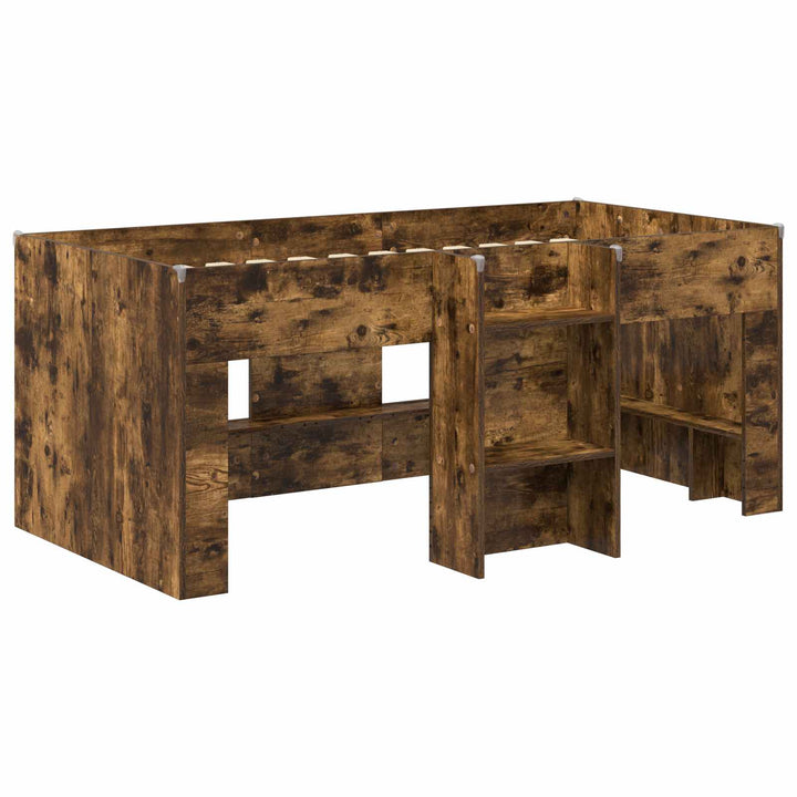 Børns høje sengestel 2 pcs Røget eg 163 x 101,1 x 68,5 cm
