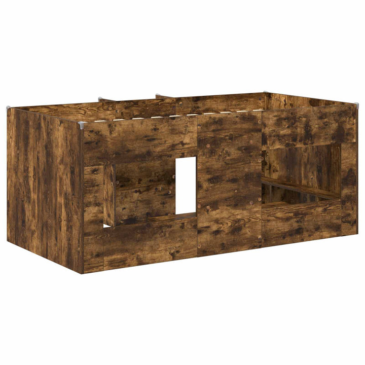 Børns høje sengestel 2 pcs Røget eg 163 x 101,1 x 68,5 cm