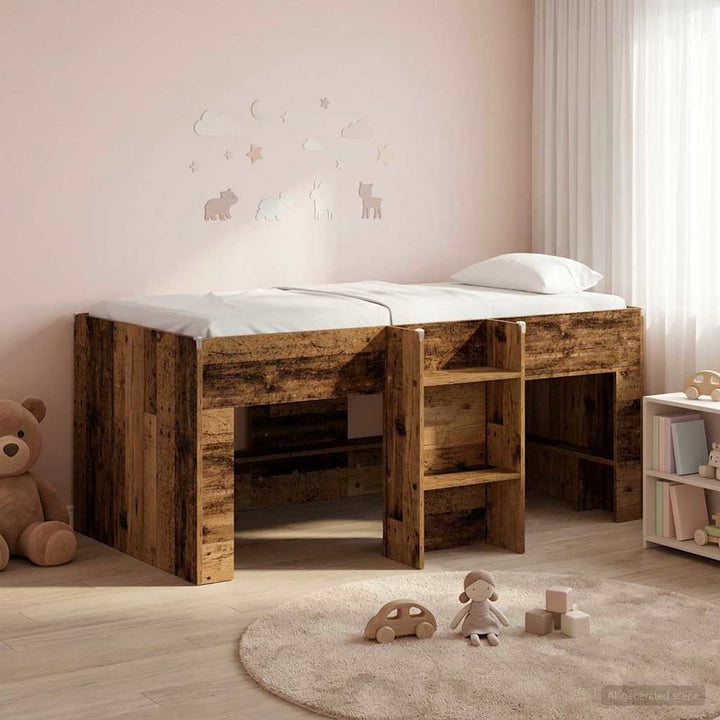 Børns høje sengestel 2 pcs Gammelt træ 163 x 101,1 x 68,5 cm