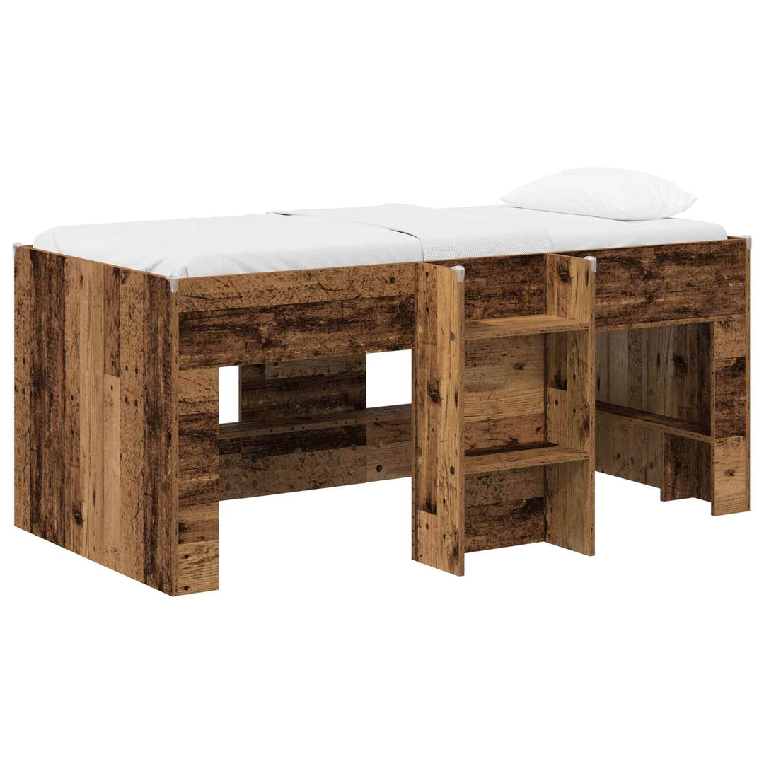 Børns høje sengestel 2 pcs Gammelt træ 163 x 101,1 x 68,5 cm