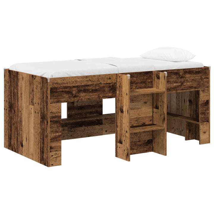 Børns høje sengestel 2 pcs Gammelt træ 163 x 101,1 x 68,5 cm
