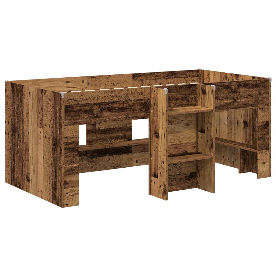 Børns høje sengestel 2 pcs Gammelt træ 163 x 101,1 x 68,5 cm