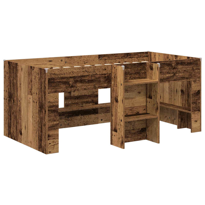 Børns høje sengestel 2 pcs Gammelt træ 163 x 101,1 x 68,5 cm