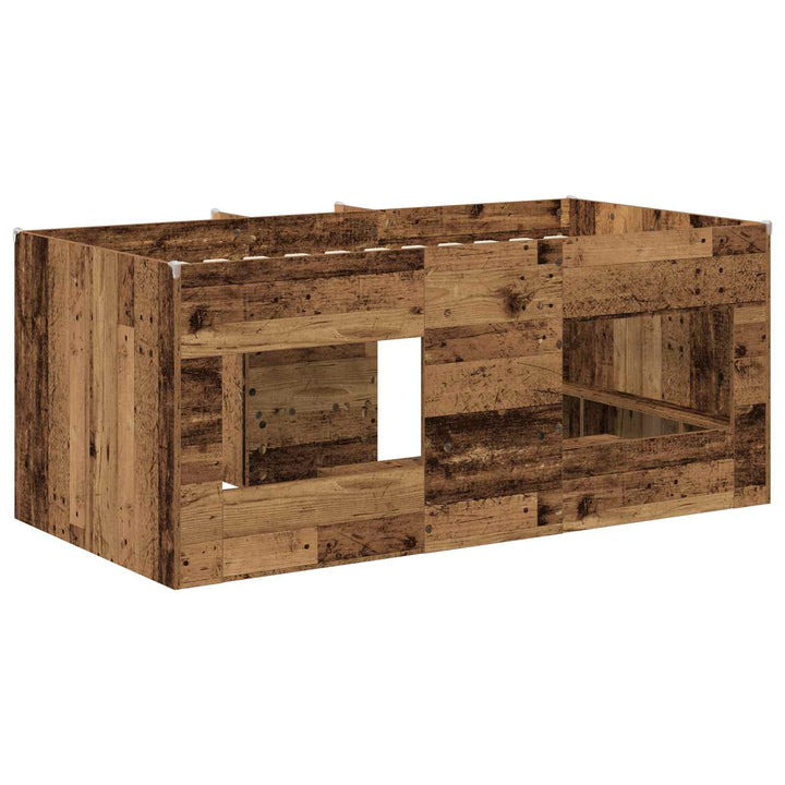 Børns høje sengestel 2 pcs Gammelt træ 163 x 101,1 x 68,5 cm