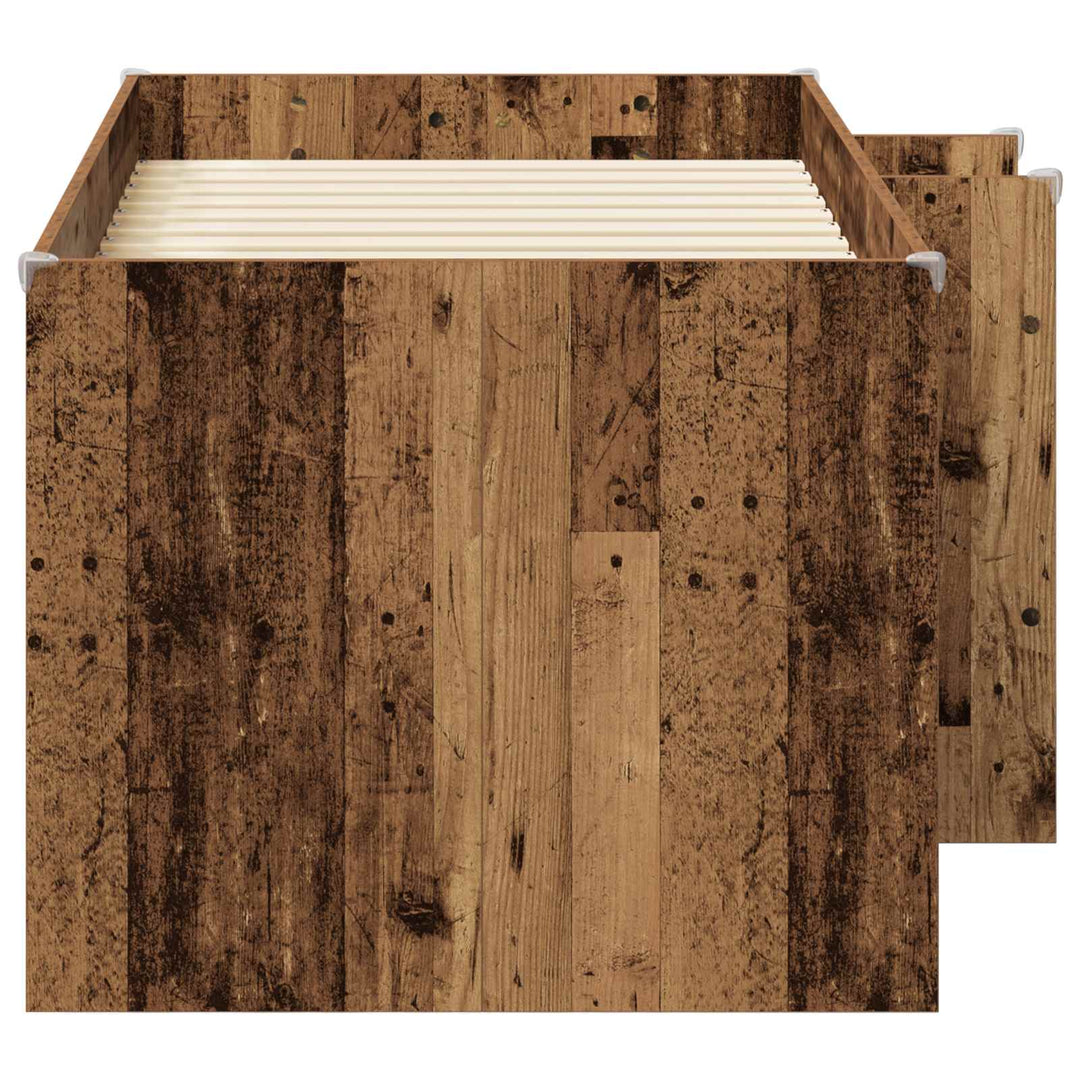 Børns høje sengestel 2 pcs Gammelt træ 163 x 101,1 x 68,5 cm